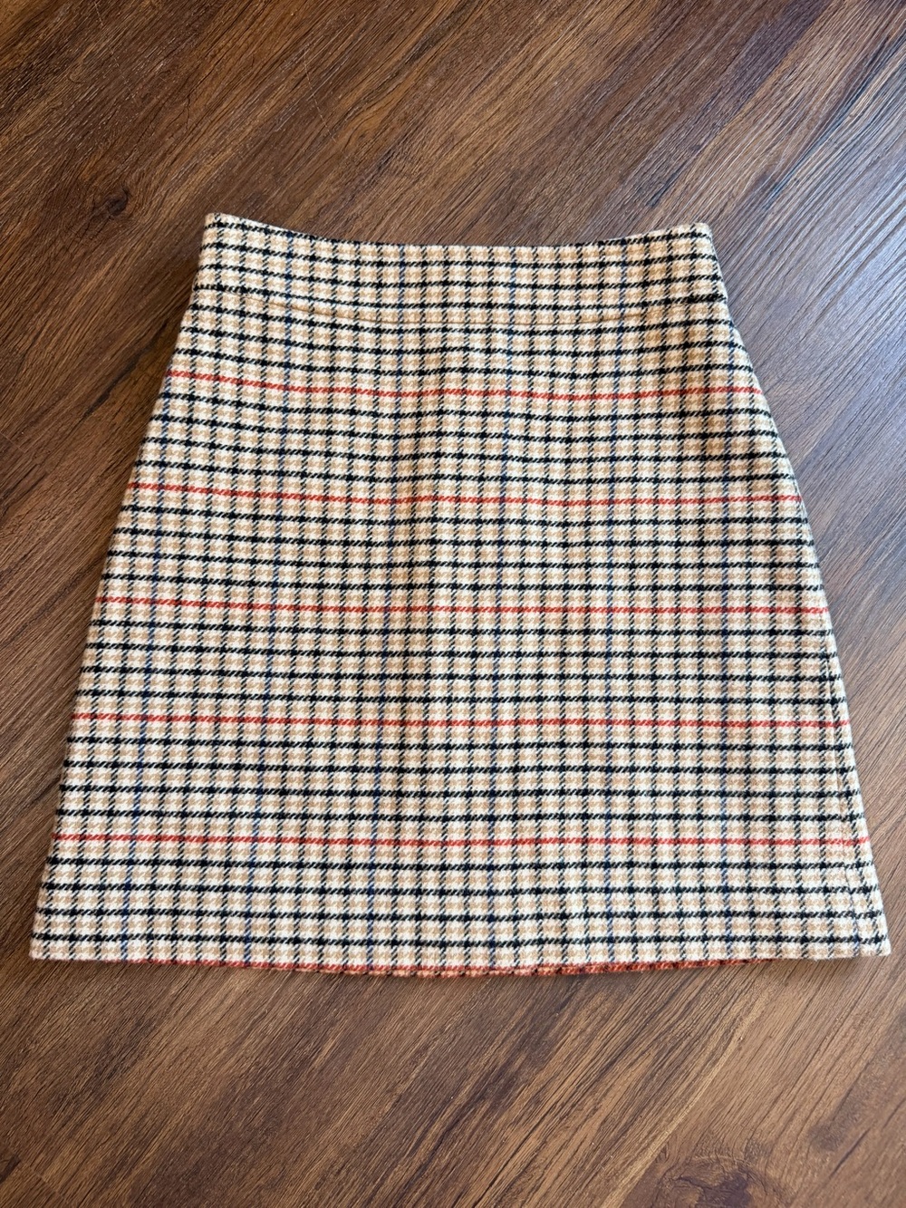 J. Crew Wool Blend Plaid A-Line Mini Skirt